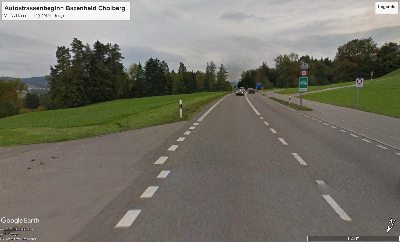 Autostrasse T16 | Autostrassenbeginn Bazenheid Cholberg | Autostrassenbeginn Cholberg | Beginn Umfahrungsstrasse Bazenheid | Cholberg Autostrassenbeginn | Umfahrung Bazenheid