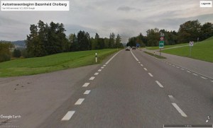 Autostrasse T16 | Autostrassenbeginn Bazenheid Cholberg | Autostrassenbeginn Cholberg | Beginn Umfahrungsstrasse Bazenheid | Cholberg Autostrassenbeginn | Umfahrung Bazenheid