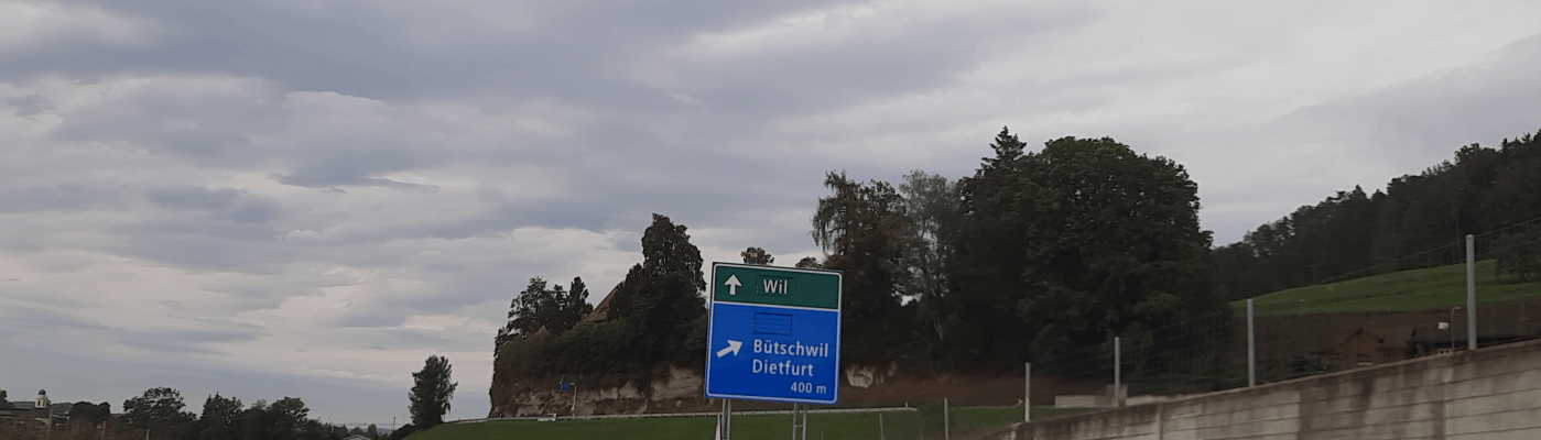 Autostrasse T16 | Anschluss Dietfurt Neudietfurt | Ausfahrt Dietfurt Neudietfurt | Dietfurt Ausfahrt Neudietfurt | Dietfurt Anschluss Neudietfurt | Anschluss Neudietfurt | Ausfahrt Neudietfurt | Ausfahrt Bütschwil | Umfahrung Lichtensteig | Umfahrung Bütschwil