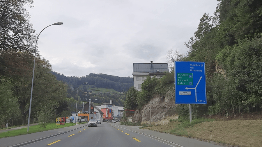 Hauptstrasse 16 / Hauptstrasse 8 / Autostrasse T16 / Autostrasse T8 | Anschluss Wattwil Flooz | Einfahrt Flooz | Anschluss Flooz | Wattwil Anschluss Flooz | Einfahrt Wattwil | Abzweiger Lichtensteig | Umfahrung Lichtensteig | Umfahrung Wattwil