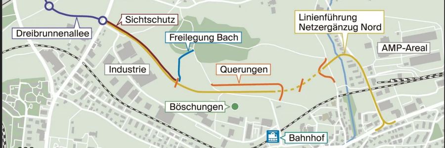 Autostrasse T16 | Umfahrung Bronschhofen | Umfahrung Wil | Ausfahrt Wil West | Dreibrunnenalle | Kreisel Dreibrunnenalle | Dreibrunnenalle Kreisel | Wil West