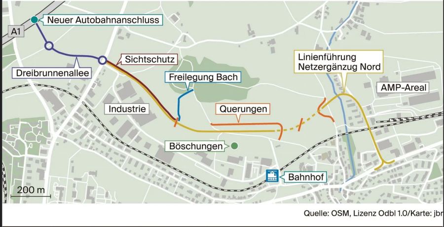 Schweiz | Strasse | T16 | Projekt Westumfahrung Wil / Netzergänzung&nbsp;Nord