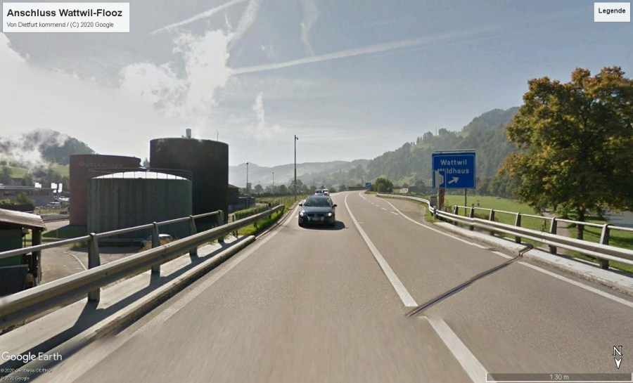 Autostrasse T16 | Anschluss Wattwil Flooz | Ausfahrt Wattwil Flooz | Anschluss Flooz | Ausfahrt Flooz | Ausfahrt nach Wattwil, Wildhaus | Umfahrung Lichtensteig