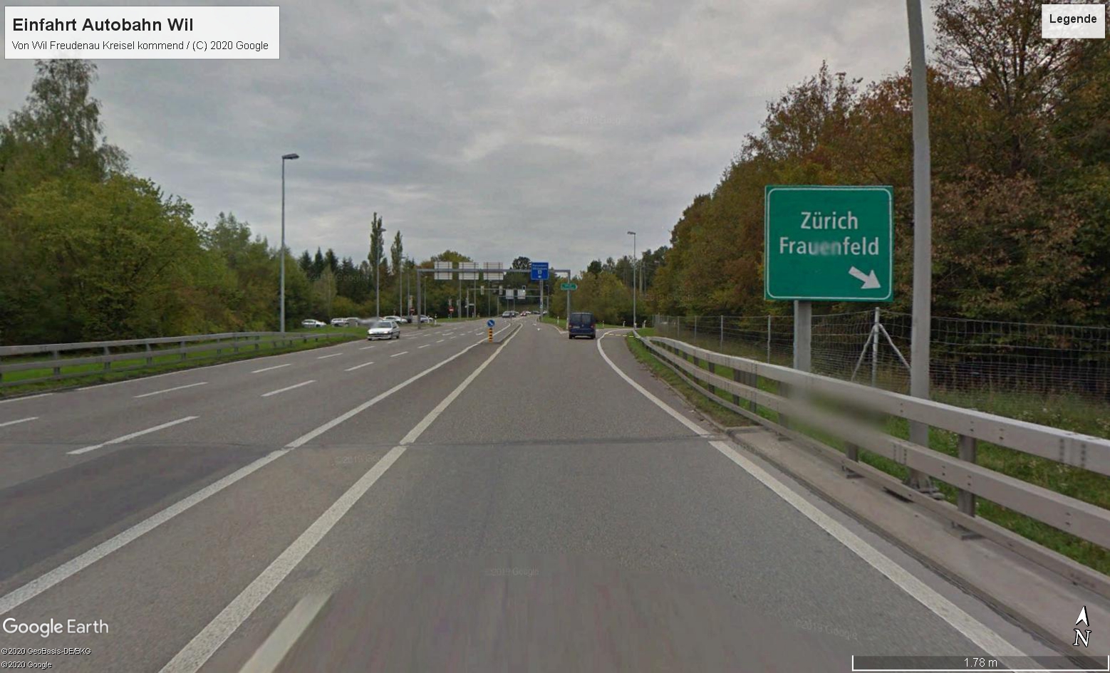 Wil Autobahn A1 | Einfahrt Autobahn A1 Richtung Zürich und Frauenfeld von Toggenburg kommend
