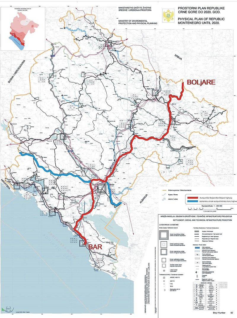 Autobahnnetz Montenegro