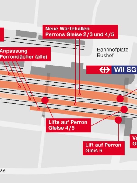 Wil Bahnhof – SBB Projekt“Stufenfrei ein- und aussteigen ab Mitte&nbsp;2023.“