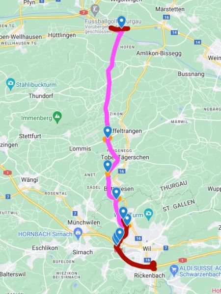 Strasse | T16 | Projekt Kaltenbrunnen Strassentunnel, Umfahrung Affeltrangen, Umfahrung Tobel Tägerschen , Umfahrung Bettwiesen, Umfahrung Bronschhofen (2te&nbsp;Etappe)