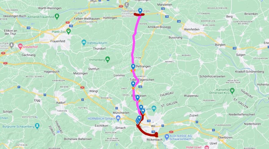 Strasse | T16 | Projekt Kaltenbrunnen Strassentunnel, Umfahrung Affeltrangen, Umfahrung Tobel Tägerschen , Umfahrung Bettwiesen, Umfahrung Bronschhofen (2te&nbsp;Etappe)